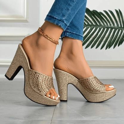 Sandale A Talon Pour Femme Glam
